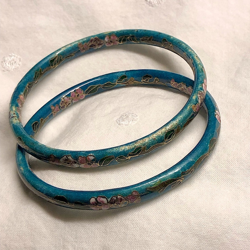 Vintage cloisonné bracelets